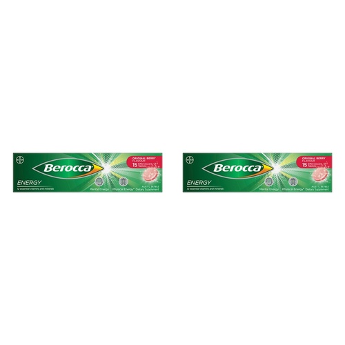 Berocca Energy Original Berry Flavour 15 Tablets Pack of 2