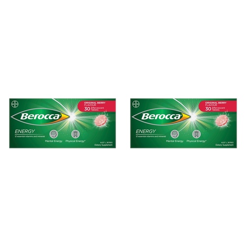 Berocca Energy Original Berry Flavour 30 Tablets Pack of 2
