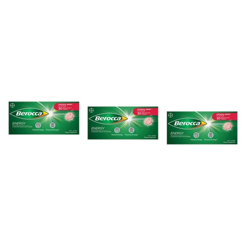 Berocca Energy Original Berry Flavour 30 Tablets Pack of 3