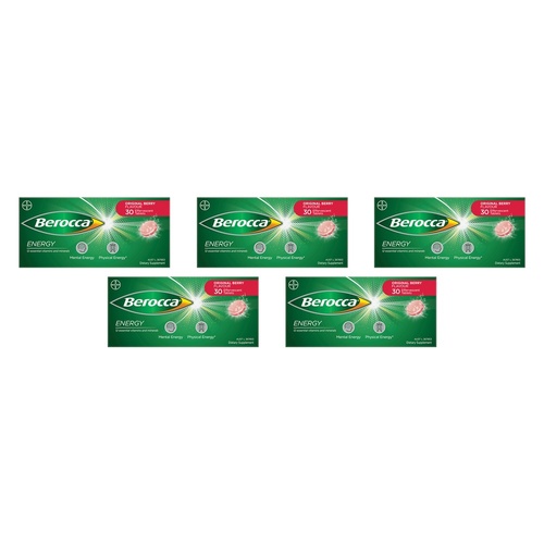 Berocca Energy Original Berry Flavour 30 Tablets Pack of 5