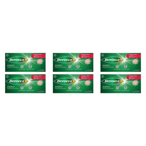 Berocca Energy Original Berry Flavour 30 Tablets Pack of 6