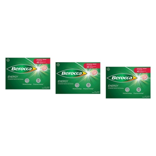 Berocca Energy Original Berry Flavour 45 Tablets Pack of 3