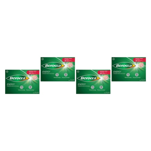 Berocca Energy Original Berry Flavour 45 Tablets Pack of 4