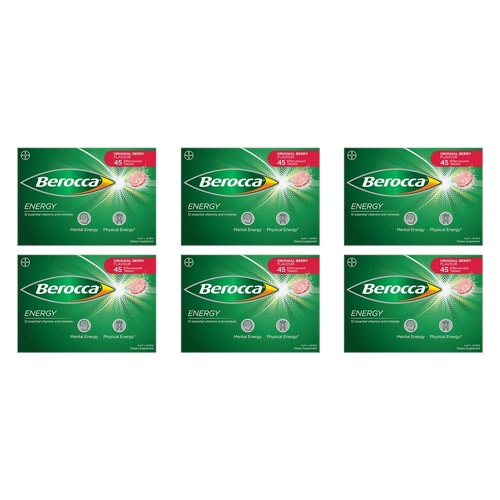 Berocca Energy Original Berry Flavour 45 Tablets Pack of 6