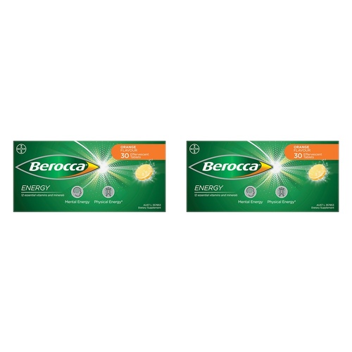 Berocca Energy Orange Flavour 30 Tablets Pack of 2
