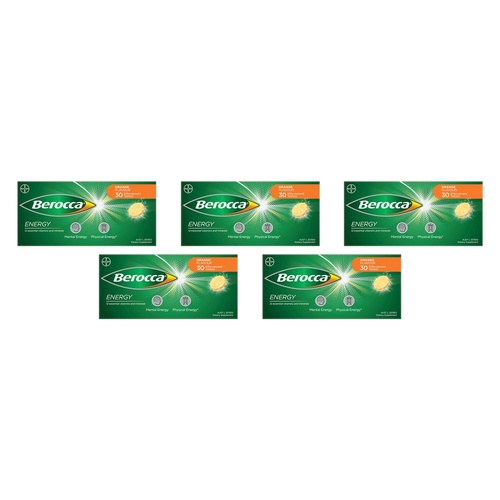 Berocca Energy Orange Flavour 30 Tablets Pack of 5