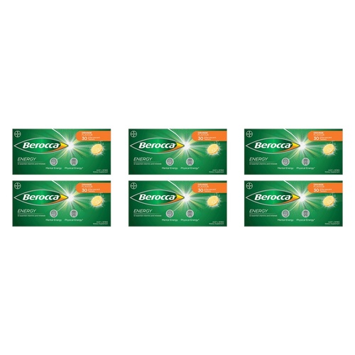 Berocca Energy Orange Flavour 30 Tablets Pack of 6