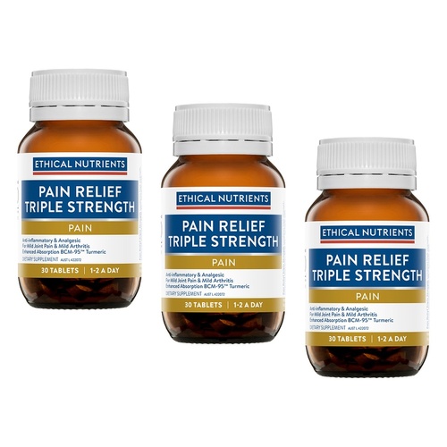 Ethical Nutrients Pain Relief Triple Strength 30 Tablets Pack of 3
