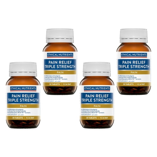 Ethical Nutrients Pain Relief Triple Strength 30 Tablets Pack of 4