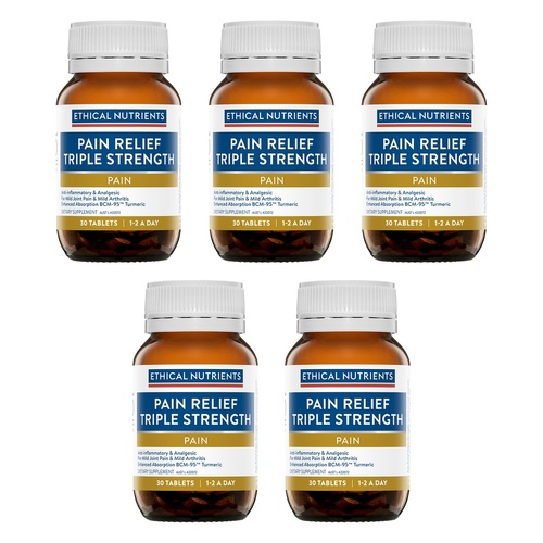 Ethical Nutrients Pain Relief Triple Strength 30 Tablets Pack of 5