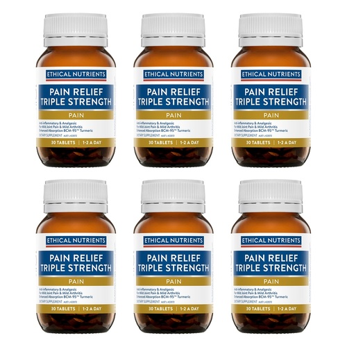 Ethical Nutrients Pain Relief Triple Strength 30 Tablets Pack of 6