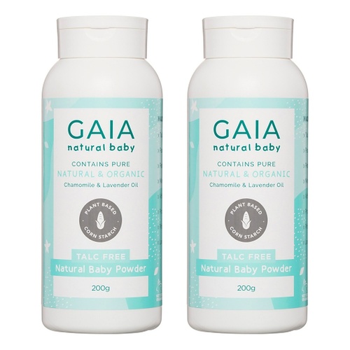 Gaia Talc Free Natural Baby Powder 200g x 3 Bundle of 2