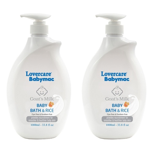 Lovercare Babymac Goat's Milk Baby Bath and Rice 1L x 3 Bundle of 2