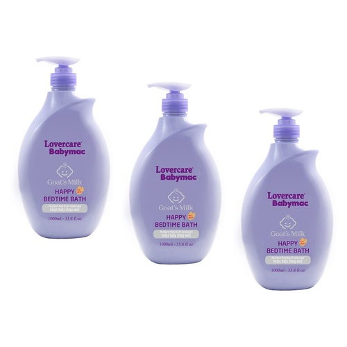Lovercare Babymac Goat's Milk Bedtime Bath 1L x 3 Bundle of 3