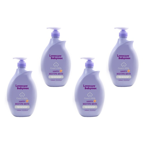 Lovercare Babymac Goat's Milk Bedtime Bath 1L x 3 Bundle of 4