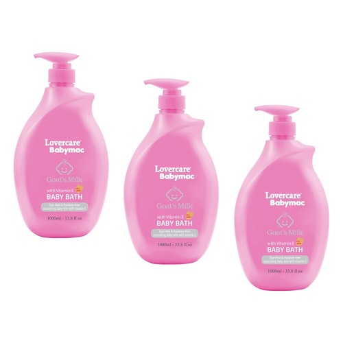 Lovercare Babymac Goat's Milk Baby Bath with Vitamin E 1 L x 3 Bundle of 3