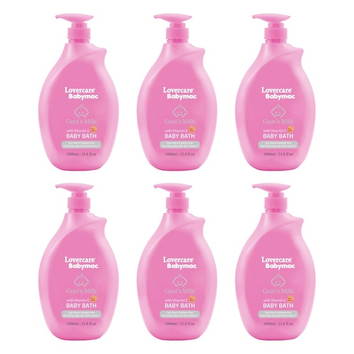 Lovercare Babymac Goat's Milk Baby Bath with Vitamin E 1 L x 3 Bundle of 6