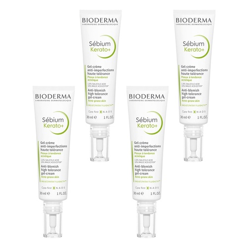 Bioderma Sébium Kerato+ Anti-Blemish Gel Cream 30mL Pack of 4
