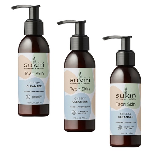 Sukin Teen Skin Cheeky Cleanser 125mL Pack of 3