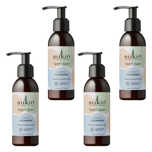 Sukin Teen Skin Cheeky Cleanser 125mL Pack of 4