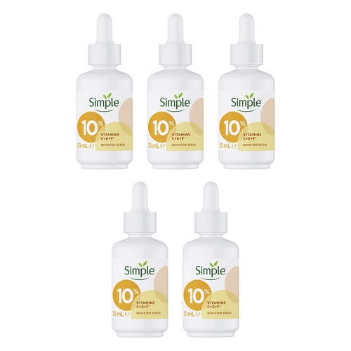 Simple 10% Vitamins C+E+F Booster Serum 30mL Pack of 5