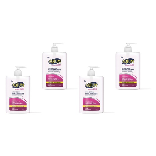 Ego Aqium Antibacterial Hand Sanitiser Ultra Hydrating 1L Pack of 4