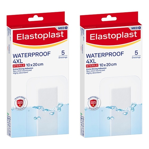 Elastoplast Waterproof 4XL Sterile Dressing 5 Pack Bundle of 2