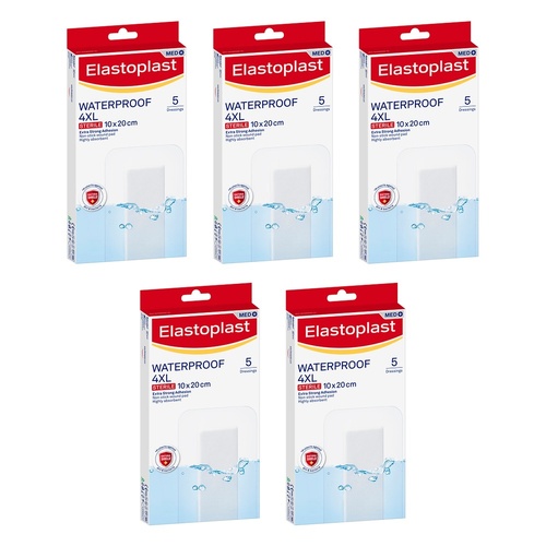 Elastoplast Waterproof 4XL Sterile Dressing 5 Pack Bundle of 5