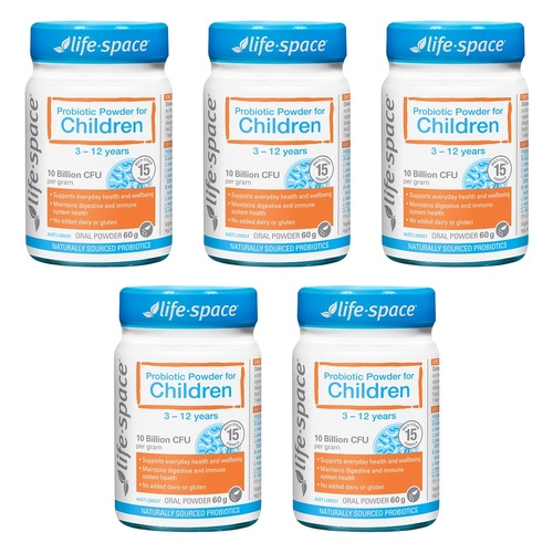 Life-Space Probiotic Powder for Children 3-12 Years 60g Pack of 5