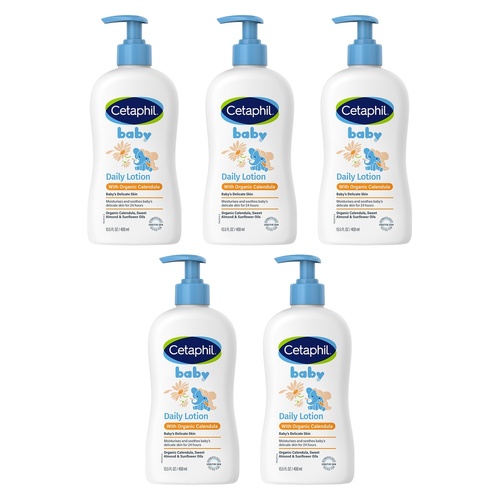 Cetaphil Baby Daily Lotion with Organic Calendula 400mL Pack of 5