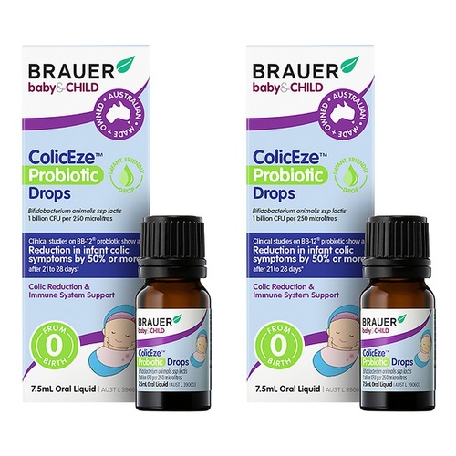 Brauer Baby & Child ColicEze Probiotic Drops 7.5mL Pack of 2