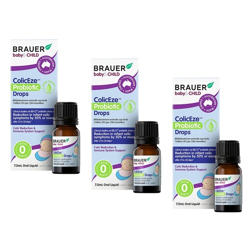Brauer Baby & Child ColicEze Probiotic Drops 7.5mL Pack of 3