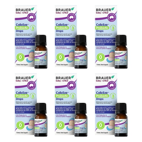 Brauer Baby & Child ColicEze Probiotic Drops 7.5mL Pack of 6
