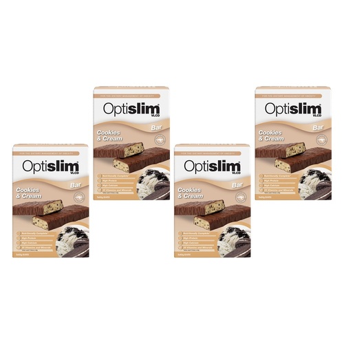 Optislim VLCD Cookies & Cream Bar 5 x 60g Pack of 4