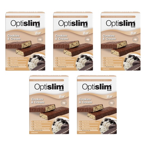 Optislim VLCD Cookies & Cream Bar 5 x 60g Pack of 5