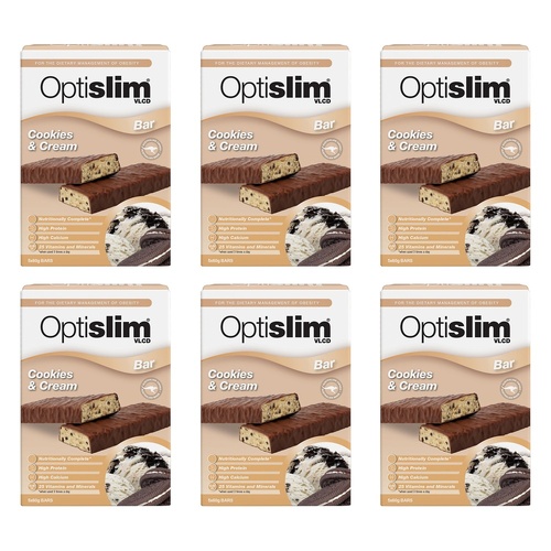 Optislim VLCD Cookies & Cream Bar 5 x 60g Pack of 6