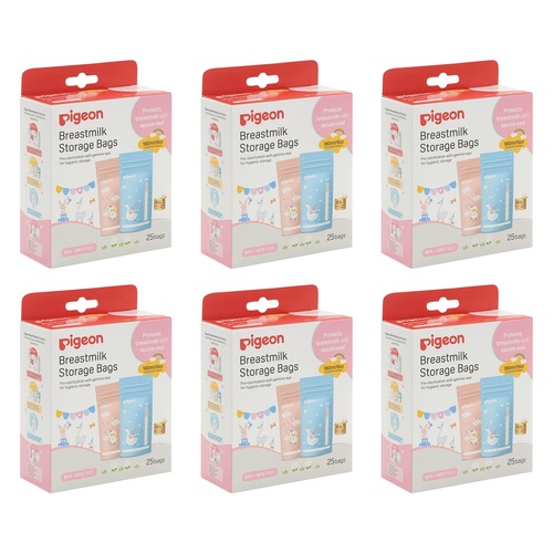 Pigeon Breastmilk Storage Bags 25 Pack Bundle of 6