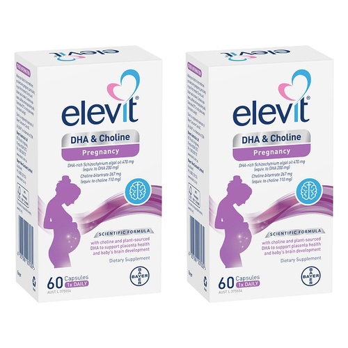 Elevit DHA & Choline Pregnancy 60 Capsules Pack of 2