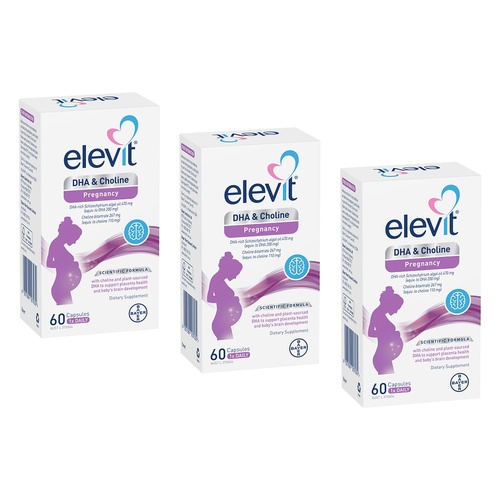 Elevit DHA & Choline Pregnancy 60 Capsules Pack of 3