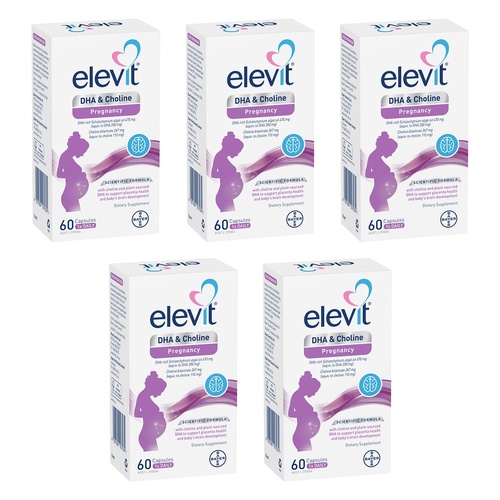Elevit DHA & Choline Pregnancy 60 Capsules Pack of 5