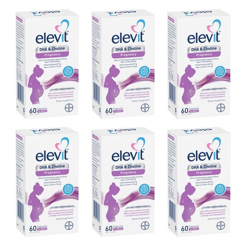 Elevit DHA & Choline Pregnancy 60 Capsules Pack of 6