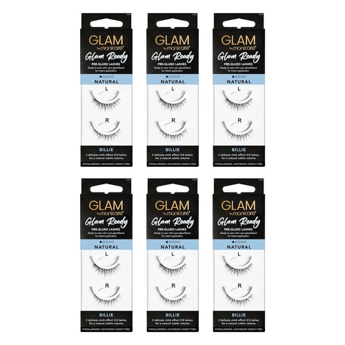 Glam by Manicare Billie Pre-Glued Lashes Pack of 6