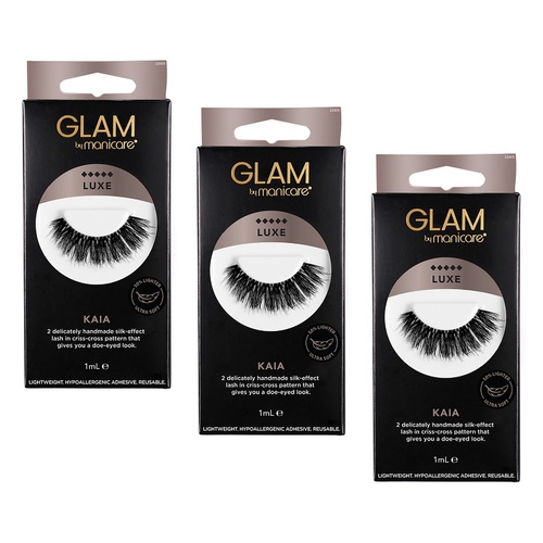 Glam by Manicare Kaia Luxe Lashes Pack of 3