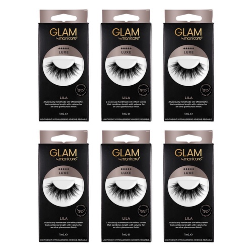 Glam by Manicare Lila Luxe Lashes Pack of 6