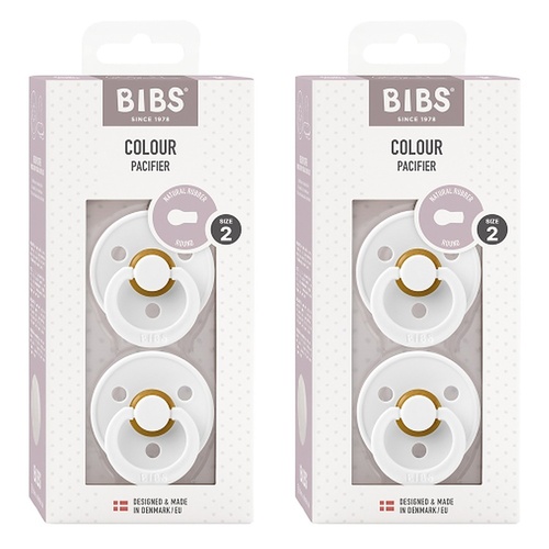 Bibs Colour Pacifier White Size 2 2 Pack Bundle of 2