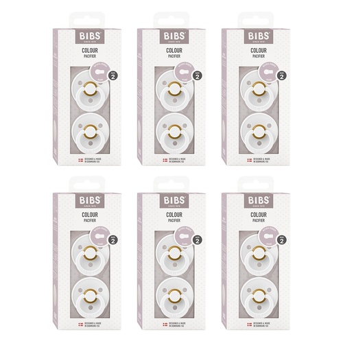 Bibs Colour Pacifier White Size 2 2 Pack Bundle of 6