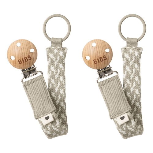Bibs Paci Braid Ivory Pack of 2