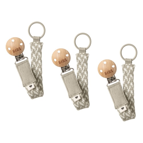 Bibs Paci Braid Ivory Pack of 3
