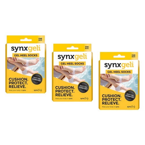 Synx Synxgeli Gel Heel Socks Pack of 3