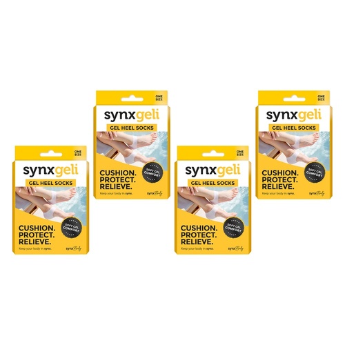 Synx Synxgeli Gel Heel Socks Pack of 4